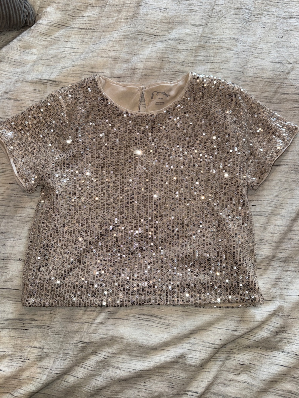 Sequin cropped shirt